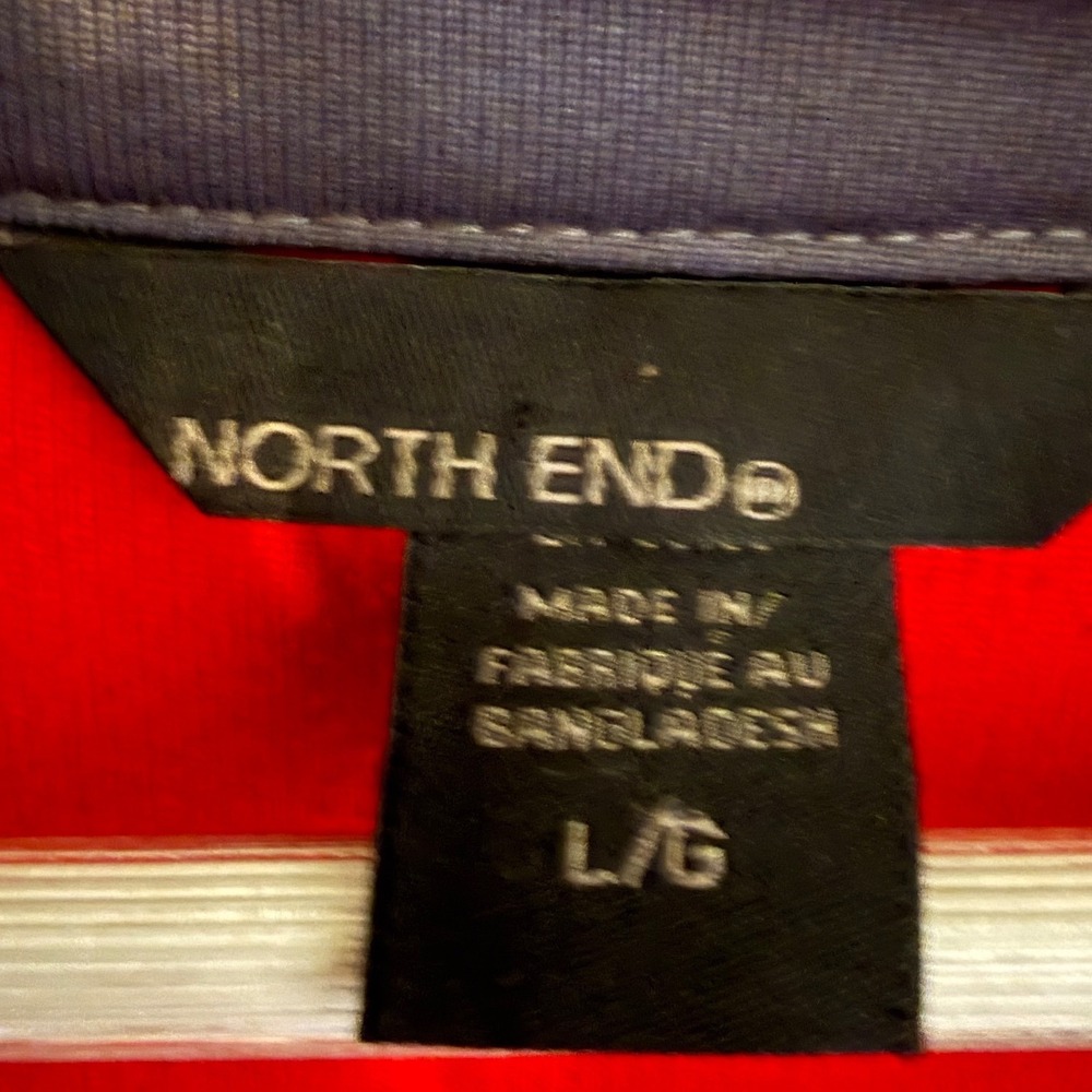 North End Mens Full Zip Fleece Jacket Red Gray Mock Neck Size Large L Colorblock - Picture 3 of 7
